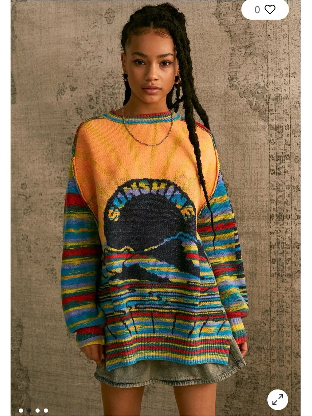 BDG Urban Outfitters Maura Jacquard Knit Jumper Sweater